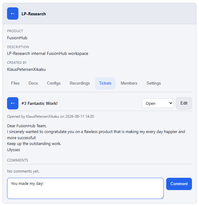 Other users can leave comments